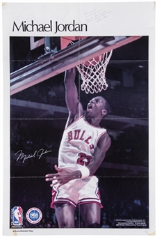 Michael Jordan, James Jordan & Deloris Jordan (Parents) Multi-Signed & Inscribed Chicago Bulls Poster (Beckett)
